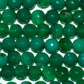14" St Green Agate Faceted Round Beads 10mm.-Strand 38cm