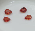 Lote de 4 zafiros naranjas facetados de 4 x 3 mm (4 unidades) - Gemas sueltas - Precio al por mayor - Gemas naturales