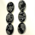 6 cabochons ovales en obsidienne Nevada (6 pièces) 18x13mm.