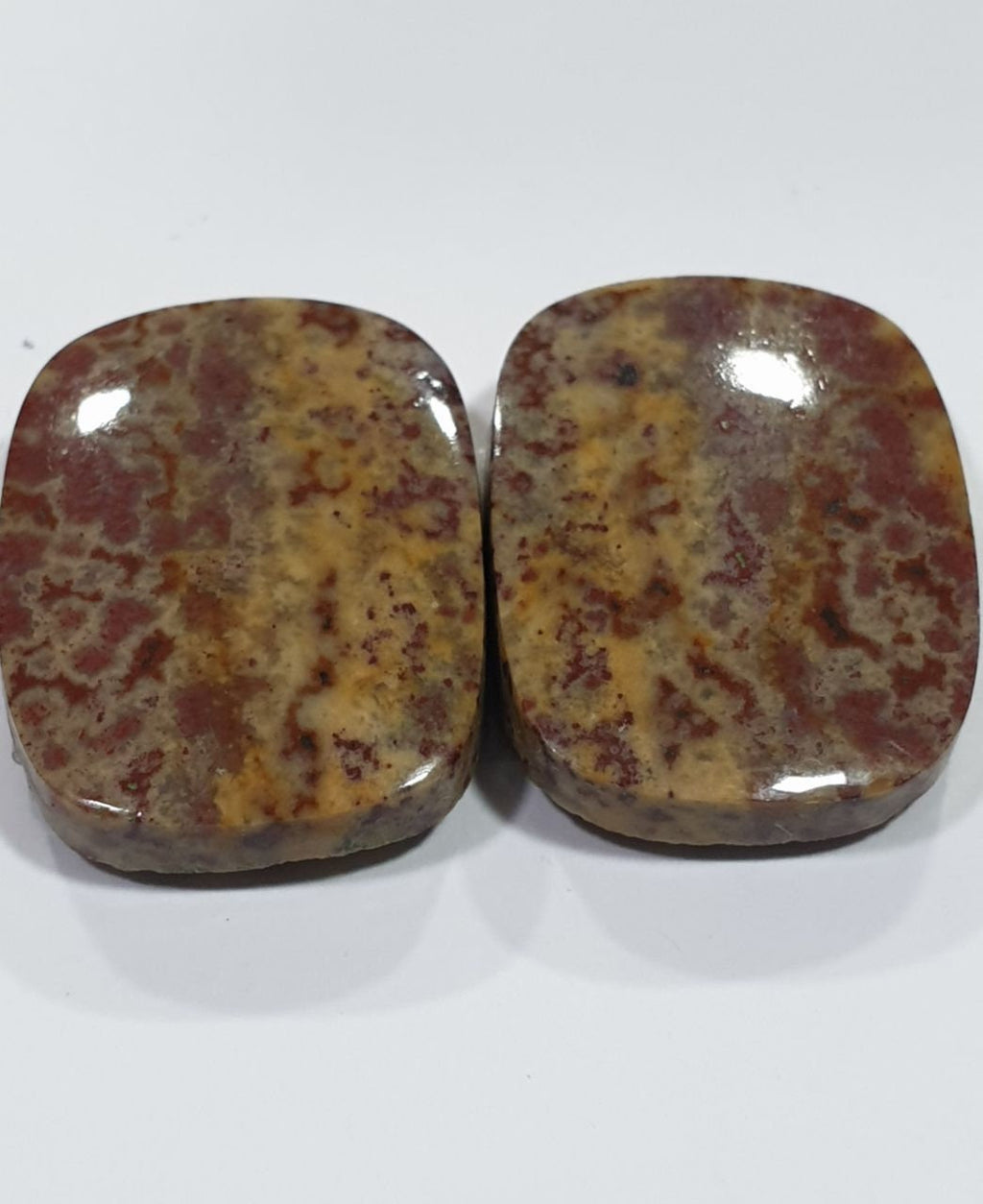 1 Pair Leopard Jasper Cabochons 20.5x15.5mm. Natural Stone