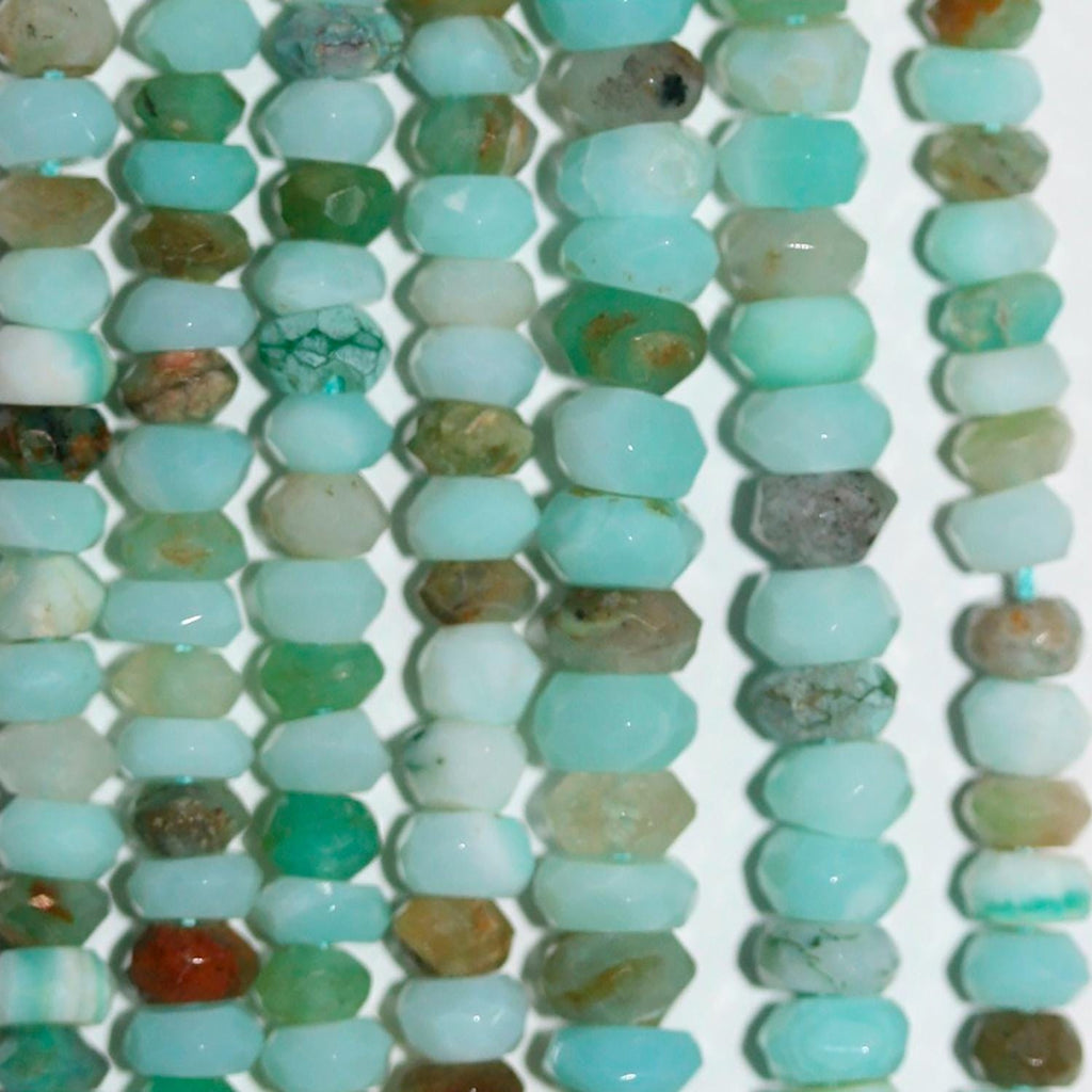 13" St Peruvian Opal Faceted Rondelle Beads 4x3mm-.Approx.-Strand 33cm