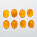 Lote de 8 cabujones ovalados de ágata amarilla de 9 x 7 mm (8 unidades)