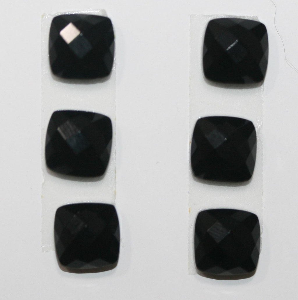 Lote de 6 cabujones cuadrados facetados de ónix de 8 mm (6 piezas)