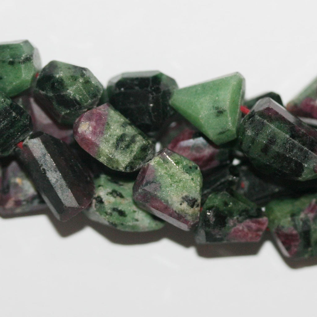 10" St  Ruby Zoisite Faceted Nugget Beads 10-12mm.Approx.-Strand 26cm.
