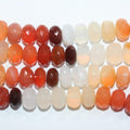 Cuentas redondas facetadas de ópalo de fuego mexicano de 40 cm (16"), 8 x 5 mm (aprox.), tira de 40 cm