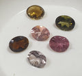 Lot de tourmalines multicolores ovales à facettes 5x4 mm (6 pièces) - Pierres précieuses en vrac - Prix de gros - Gemmes naturelles