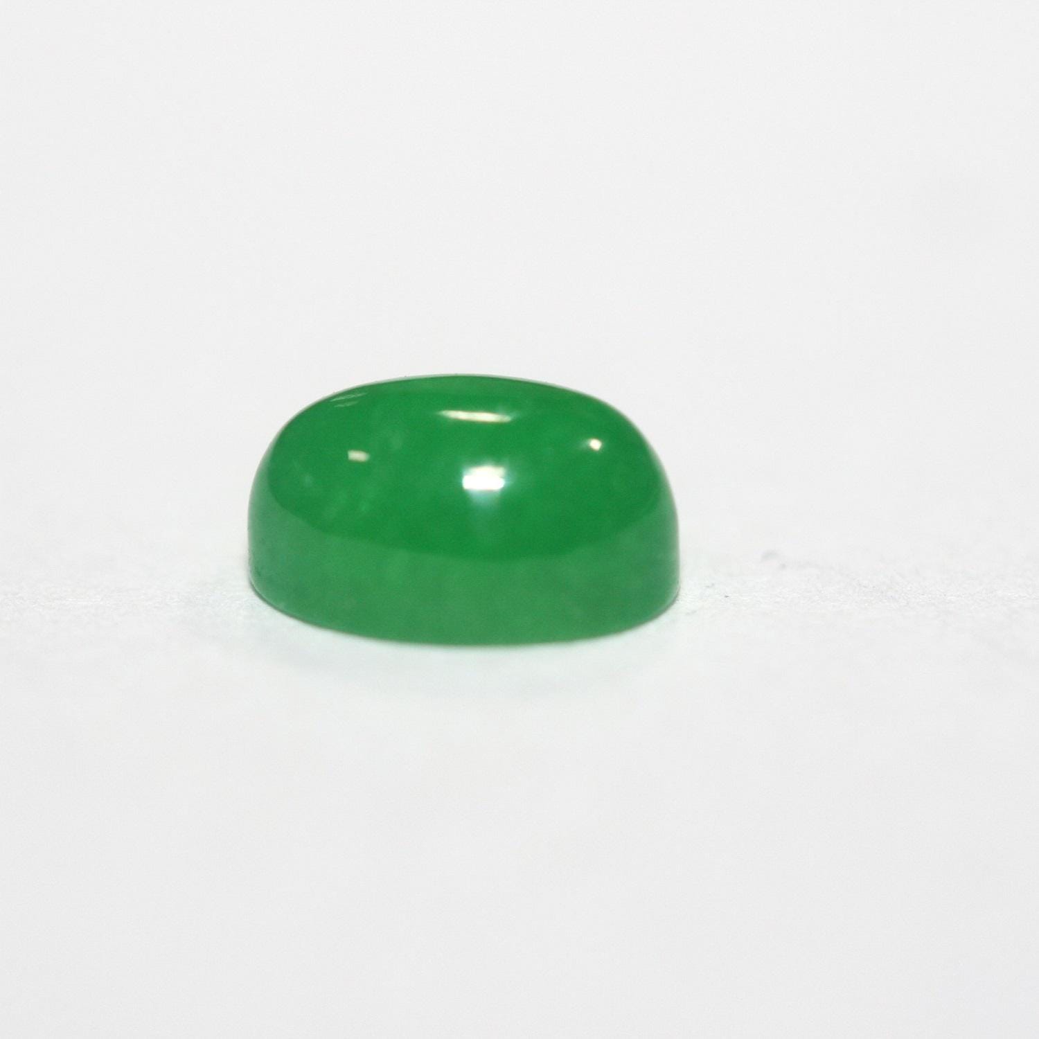 10Pcs Lot Green Jade Oval Smooth Cabochon (10 Pcs ) 6x4mm.