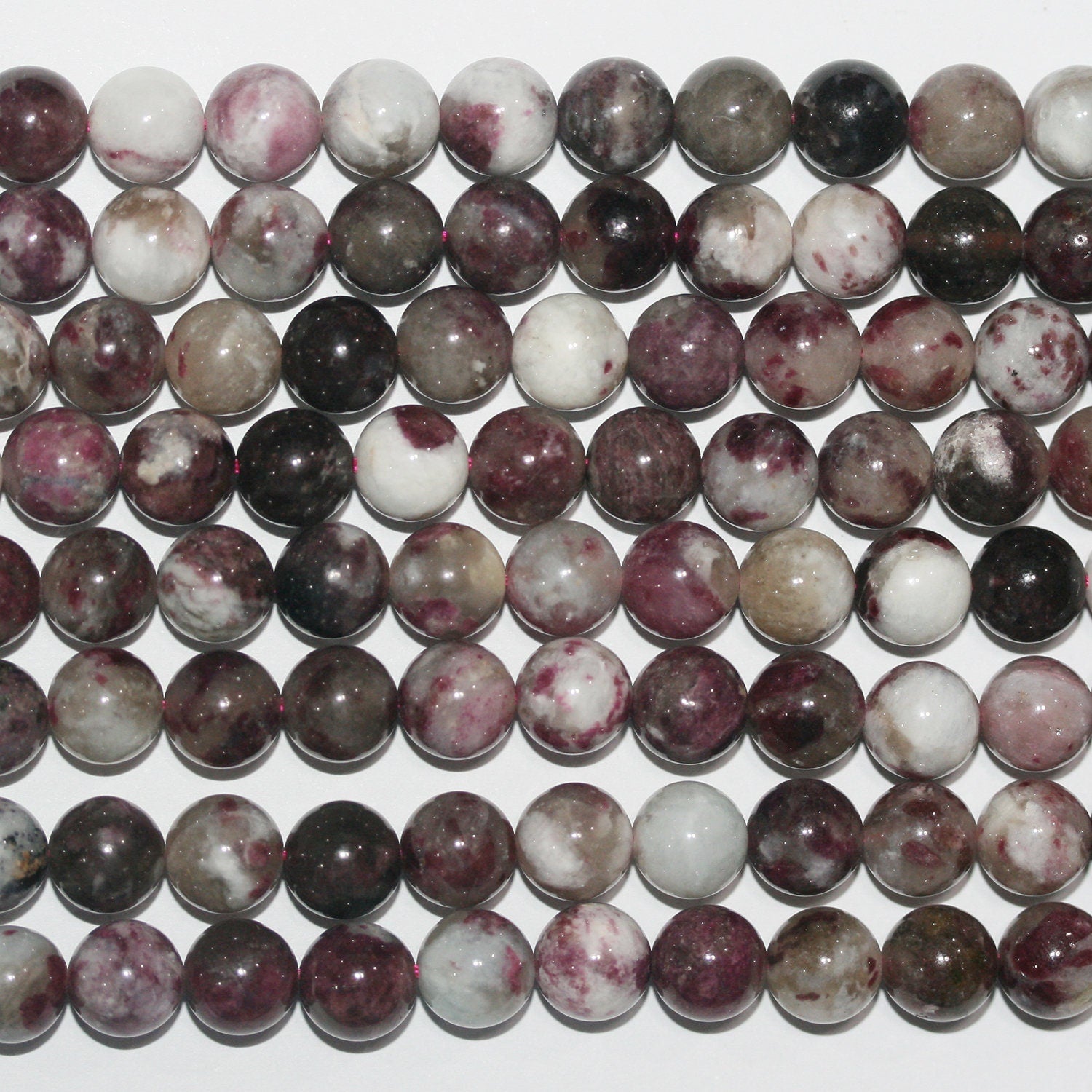 Perles rondes lisses en tourmaline rose St, 6 mm, 15 pouces (38 cm) - Fil de 39 cm