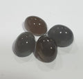 Lote de 4 cabujones ovalados de piedra lunar negra de 8 x 6 mm, venta al por mayor.