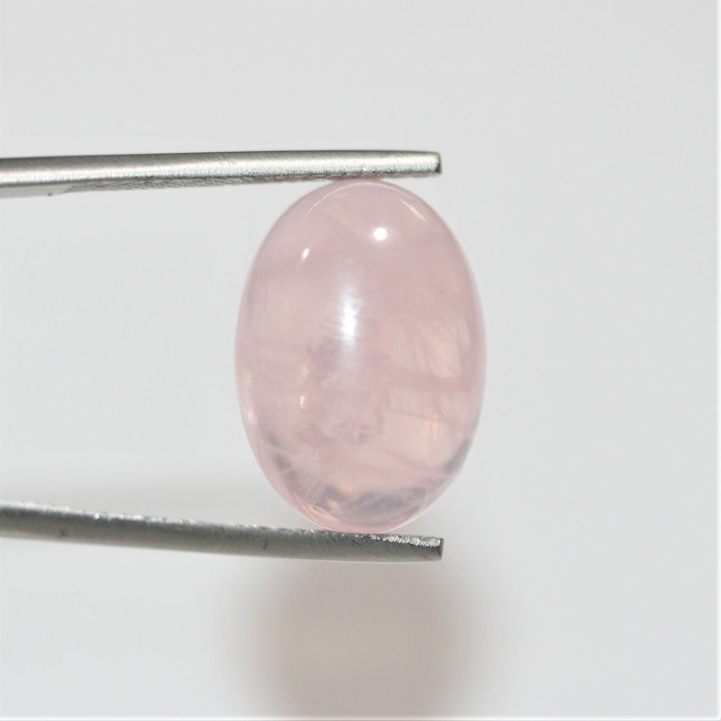 Lote de 6 cabujones ovalados de cuarzo rosa de 18 x 13 mm. (6 piezas)