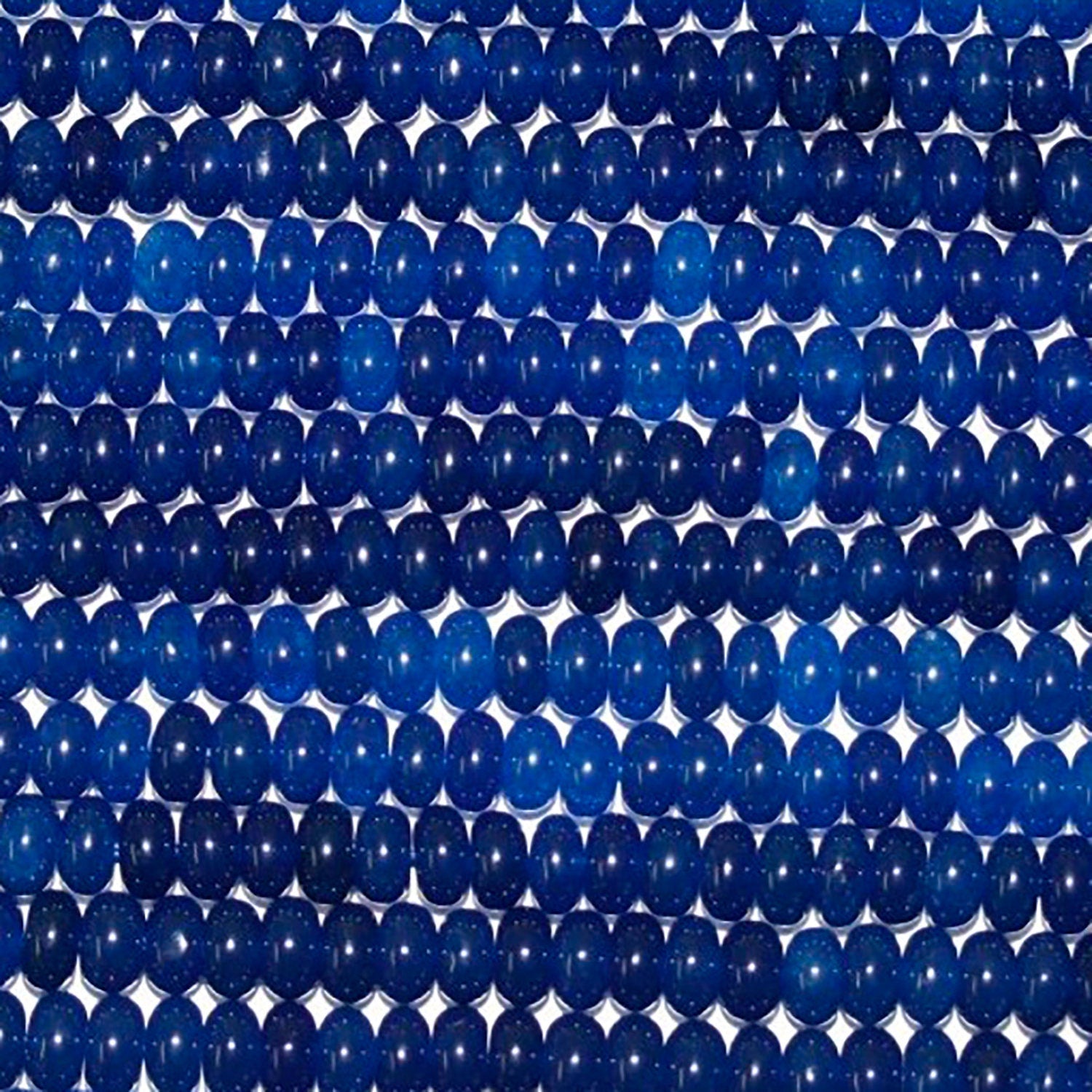 Perles rondelles lisses en jade bleu St, 16 pouces (6 x 3 mm), longueur 40 cm.