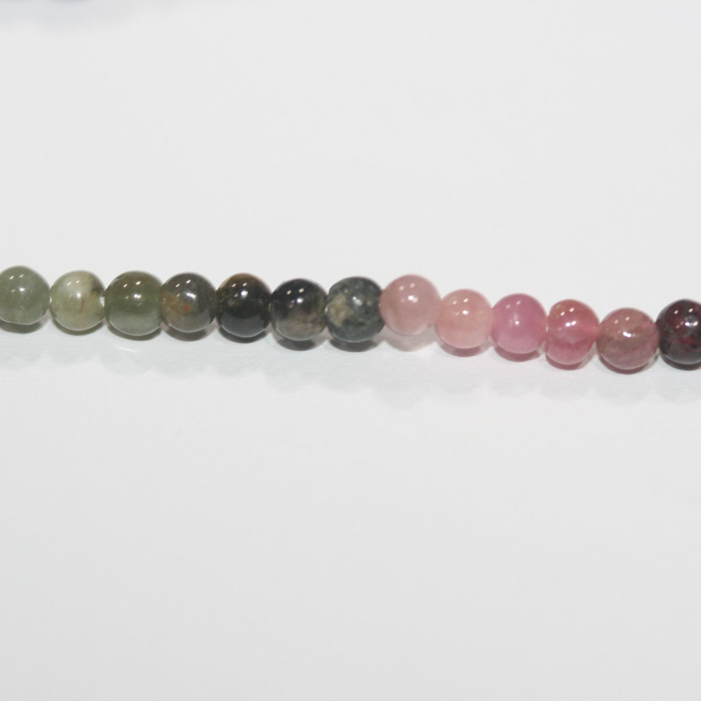Perles rondes lisses en tourmaline St de 3,56 cm (14 pouces), 3 mm de diamètre. Fil de 34 cm. Réf. 3029