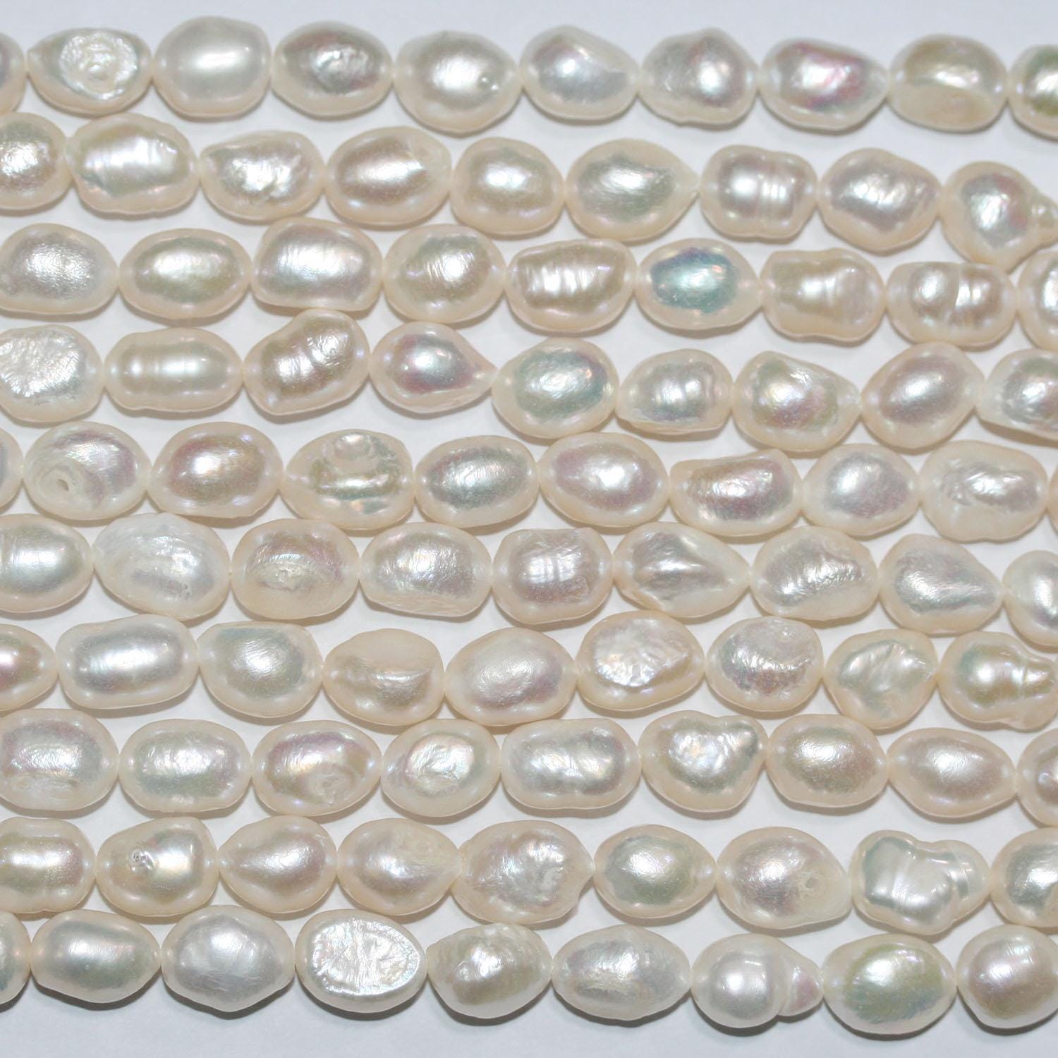 13" St Freshwater Baroque Pearl 8-9mm.Approx.-Strand 34cm  -Natural Pearls wholesale Prices
