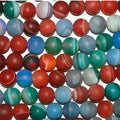 Cuentas redondas de ágata multicolor de 16" con acabado mate, 10 mm (tira de 40 cm)