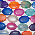 Cuentas ovaladas lisas de ágata multicolor de 16" (35 x 25 mm) - Hilo de 40 cm
