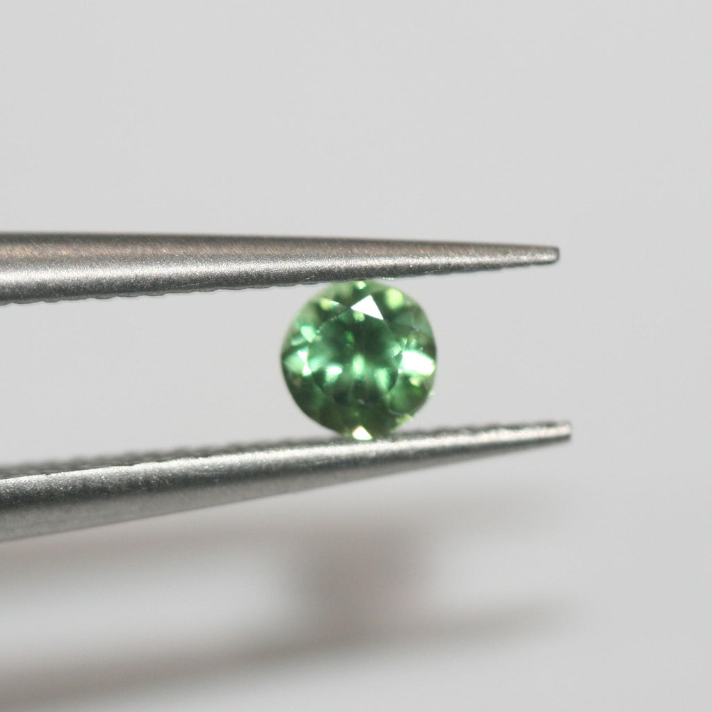 Lot de grenats tsavorites ronds à facettes de 3,5 mm (2 pièces). Vente en gros de pierres précieuses.