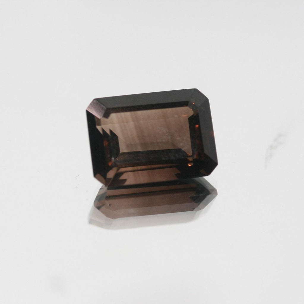 Lot de 2 pièces de quartz fumé facetté rectangulaire 14x10mm.