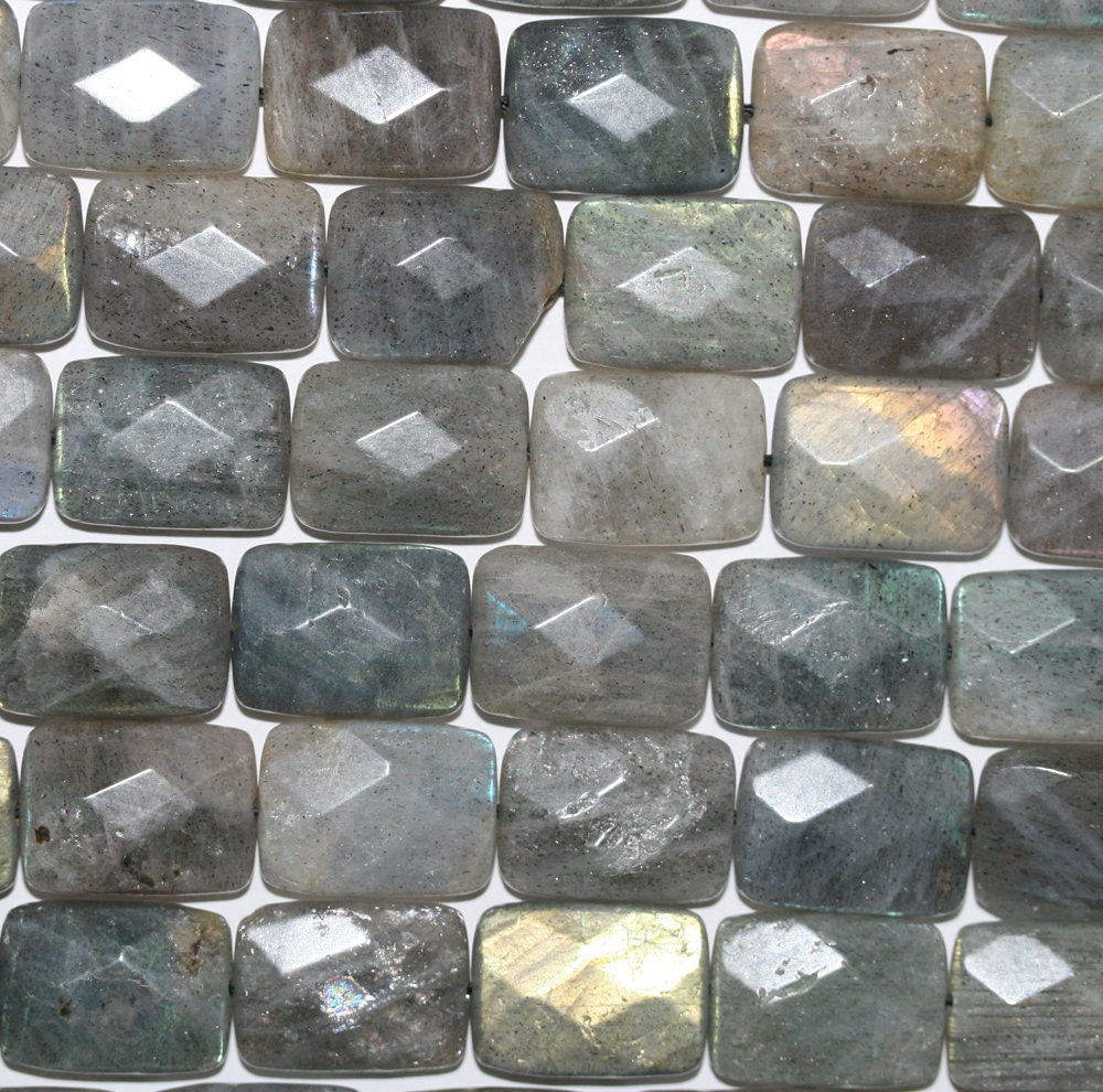 16" Cuentas Rectangulares Facetadas de Labradorita Santa 18x13mm.-Hilo 40cm.