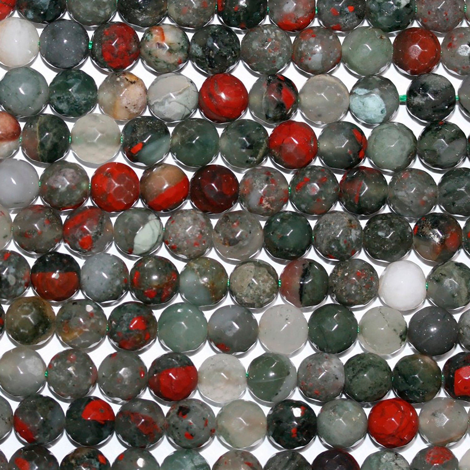 14" St Heliotrope Faceted Round Beads 8mm.-Strand 38cm