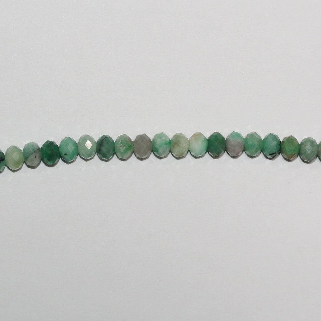Perles rondelles à facettes St Emerald 15" 6x4mm.- Brin 39cm.