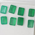 Lote de Ónix Verde Facetado Rectángulo Octogonal 8x6mm. (8 Piezas).- Piedras Preciosas al por Mayor Piedra Cortada de Máxima Calidad.