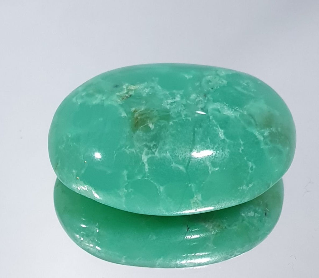 Big Chrysophase Oval Cabochon 60.85ct Natural Gemstone-Wholesale Untreated Stone