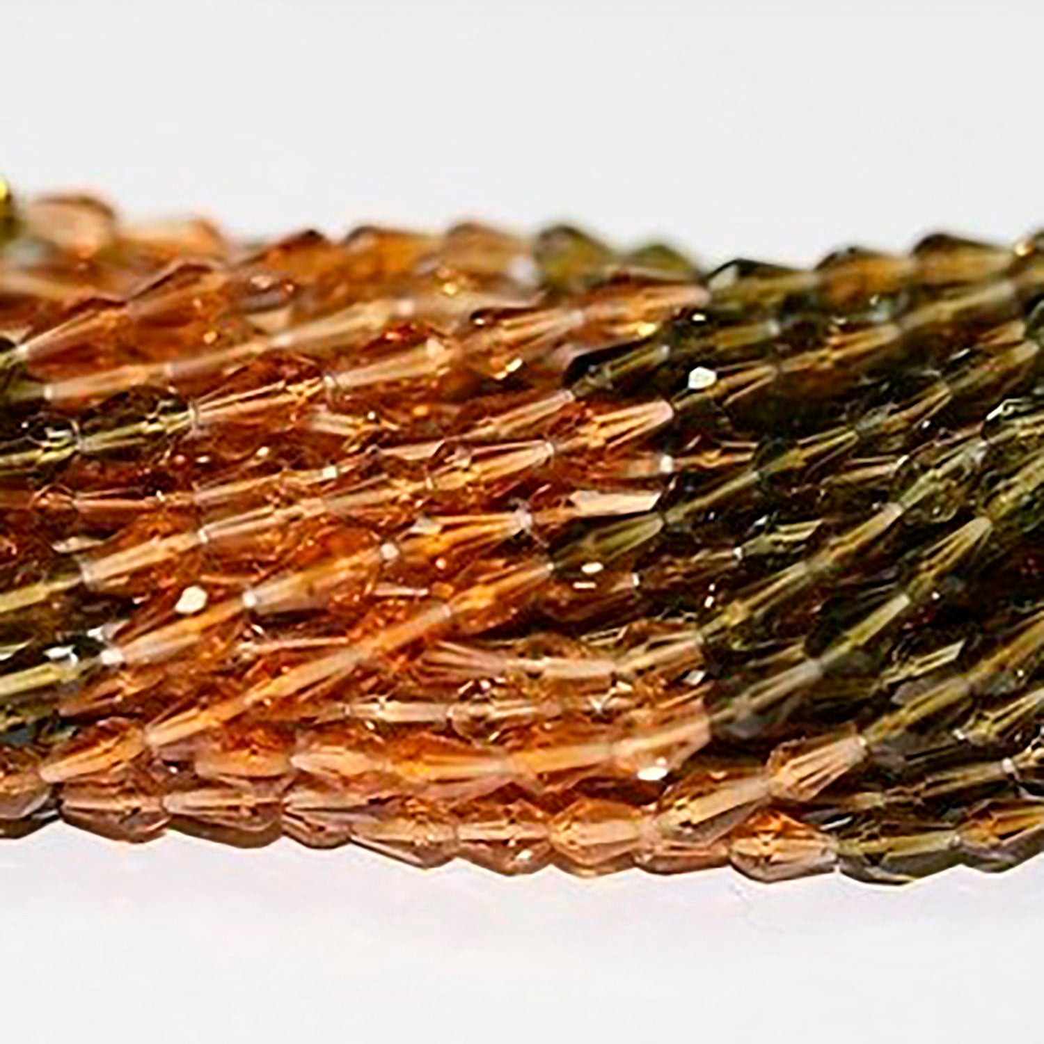 14" St Petro Tourmaline Facettée Goutte 4x3mm.-Bracelet 37cm.