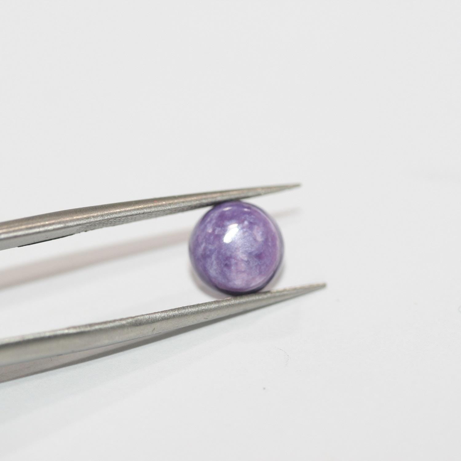 Lote de 8 cabujones redondos de charoita de 8 mm (8 uds.)