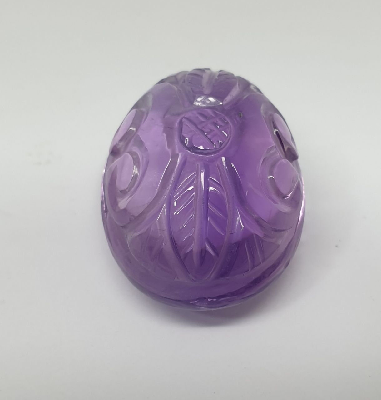 Carving Natural Amethyst Cabochon Carved Flower 36.69ct 23.12x18mm- Natural Gemstone