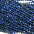 12" St Lapis Lazuli Faceted Round Beads 2mm.-Strand 32cm.