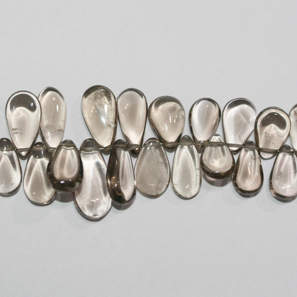 Perles en quartz fumé St de 8 pouces, graduées, lisses, 7x5-13x7 mm. Environ - Fil de 20 cm.