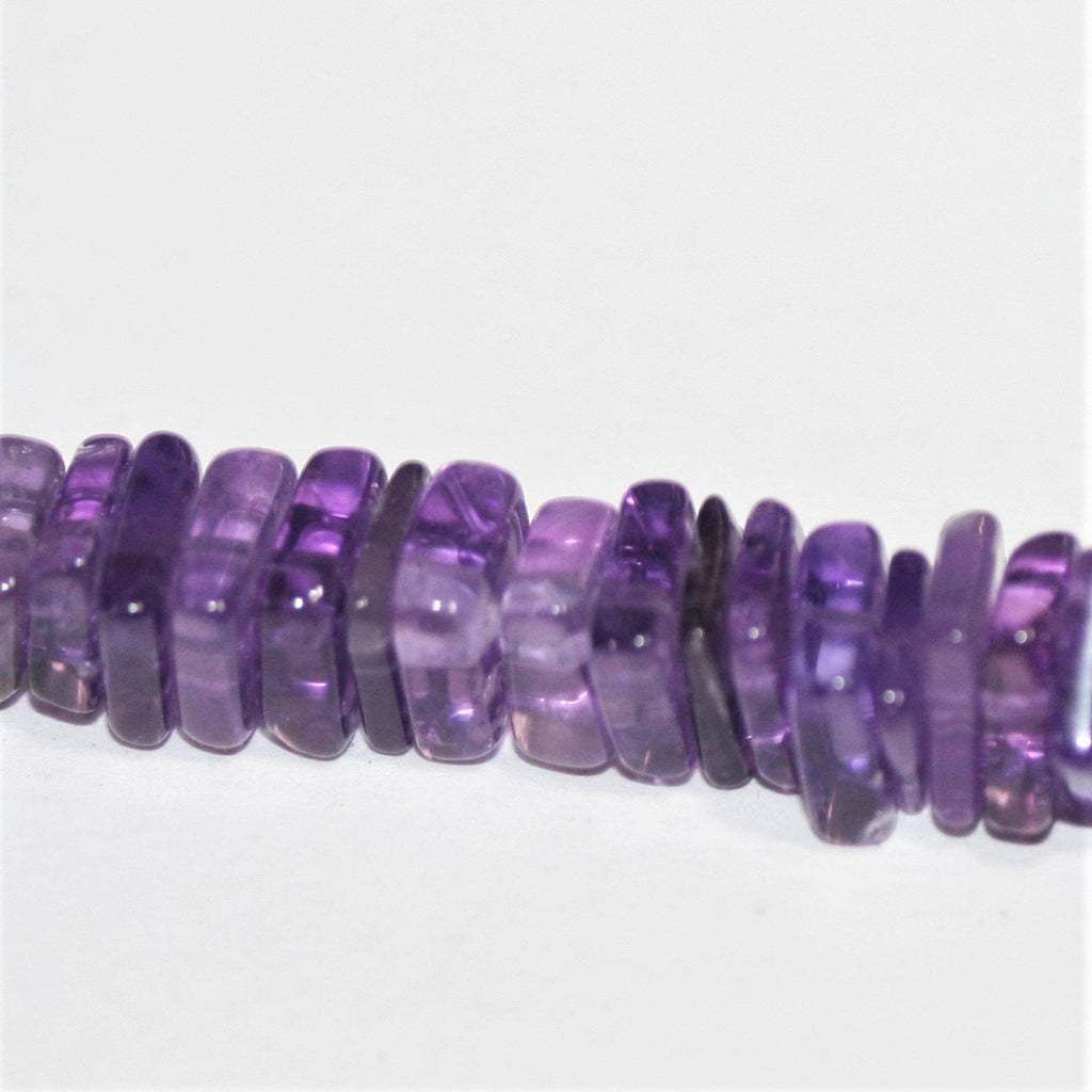 16" Cuentas cuadradas planas lisas de amatista Santa 5x1 mm.-Hilo 42 cm.