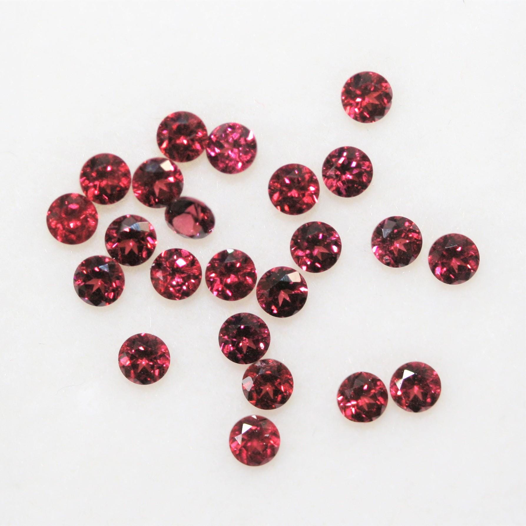 Lote de Granate Redondos Facetados de 2,5 mm - Lote de 2 Quilates - Artículo 313LO