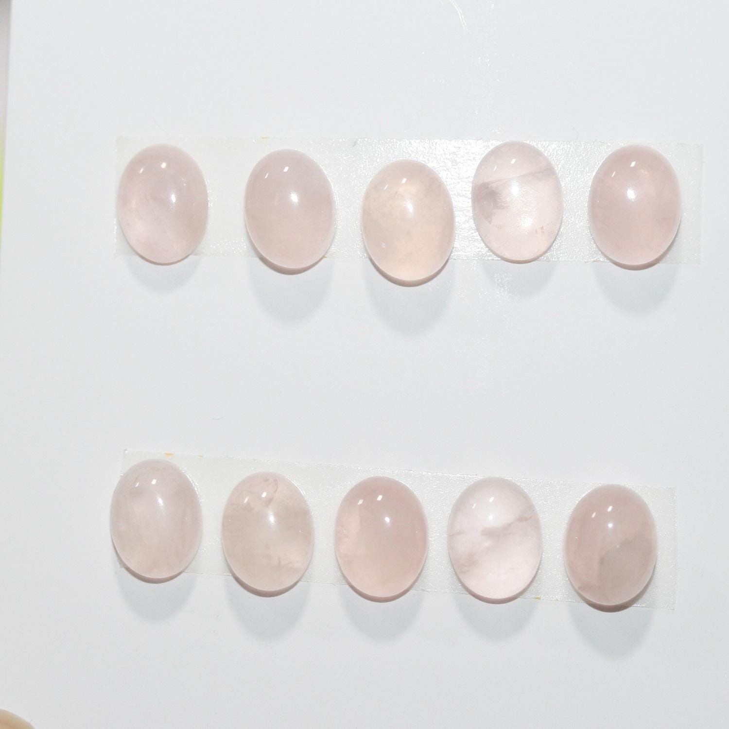 Rose Quartz Smooth Oval Cabochon 9x7mm. (10 Pcs).- Item.1742CB