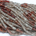 14" St Brown Zircon Faceted Rondelle 4x2mm.-Strand 37cm