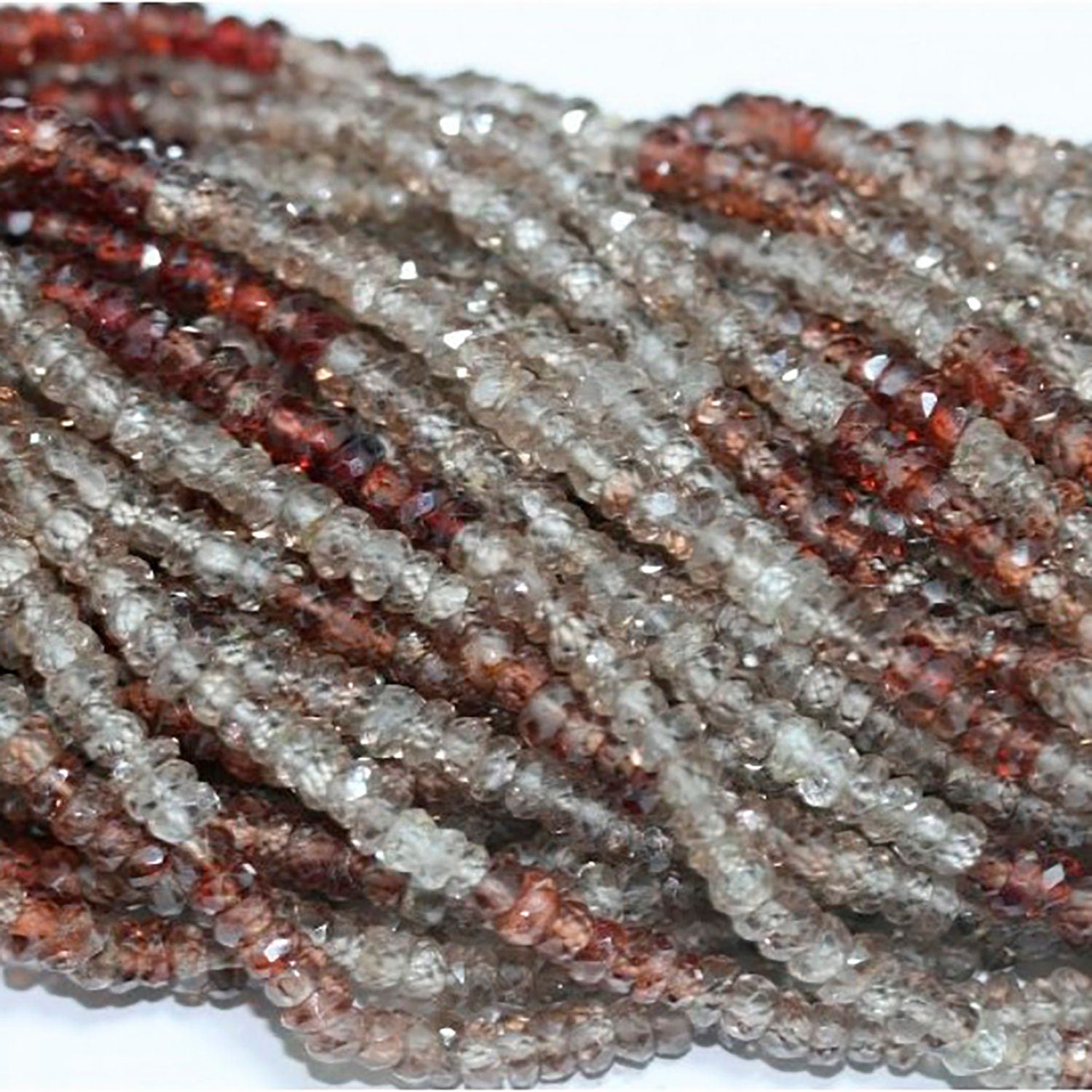 14" St Brown Zircon Faceted Rondelle 4x2mm.-Strand 37cm