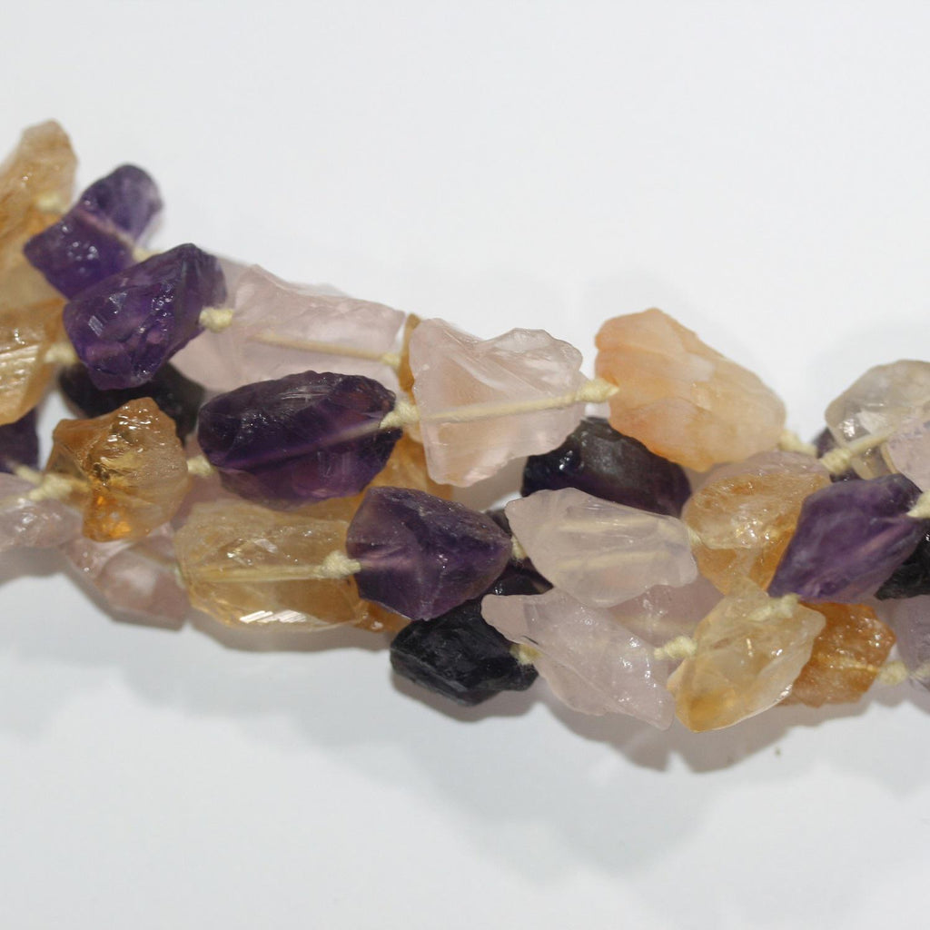 Cuentas de cuarzo irregulares sin pulir de 40 cm (16") - Tira de 40 cm - Ref. 14743