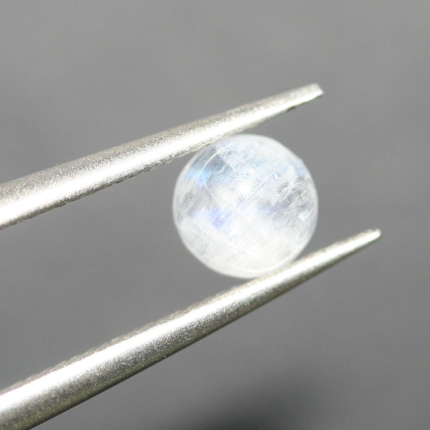 Lote de 25 cabujones redondos de piedra lunar de 3 mm. (25 piezas)