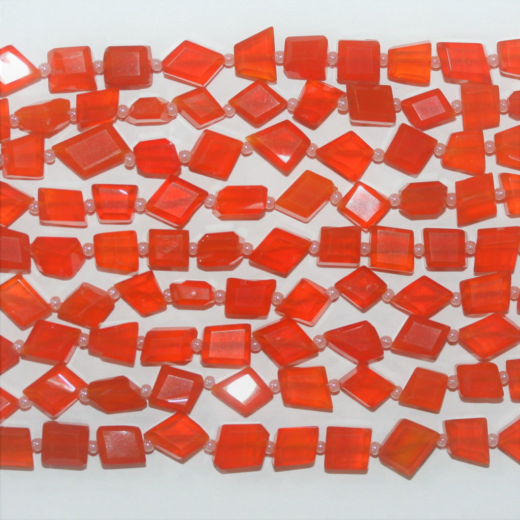 14" St Carnelian Faceted Nugget 8x6mm.Approx.-Strand 35cm.