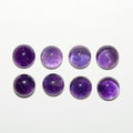 Lote de 8 cabujones redondos de amatista de 8 mm (8 piezas)