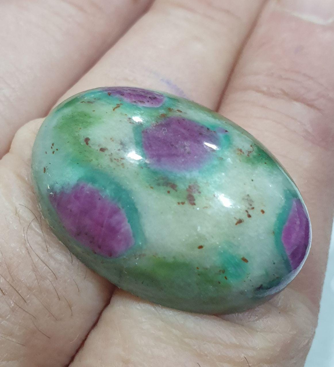 Big Natural Ruby Fuchsite Oval Cabochon 30.3x21.13mm 68.8ct- Top Quality