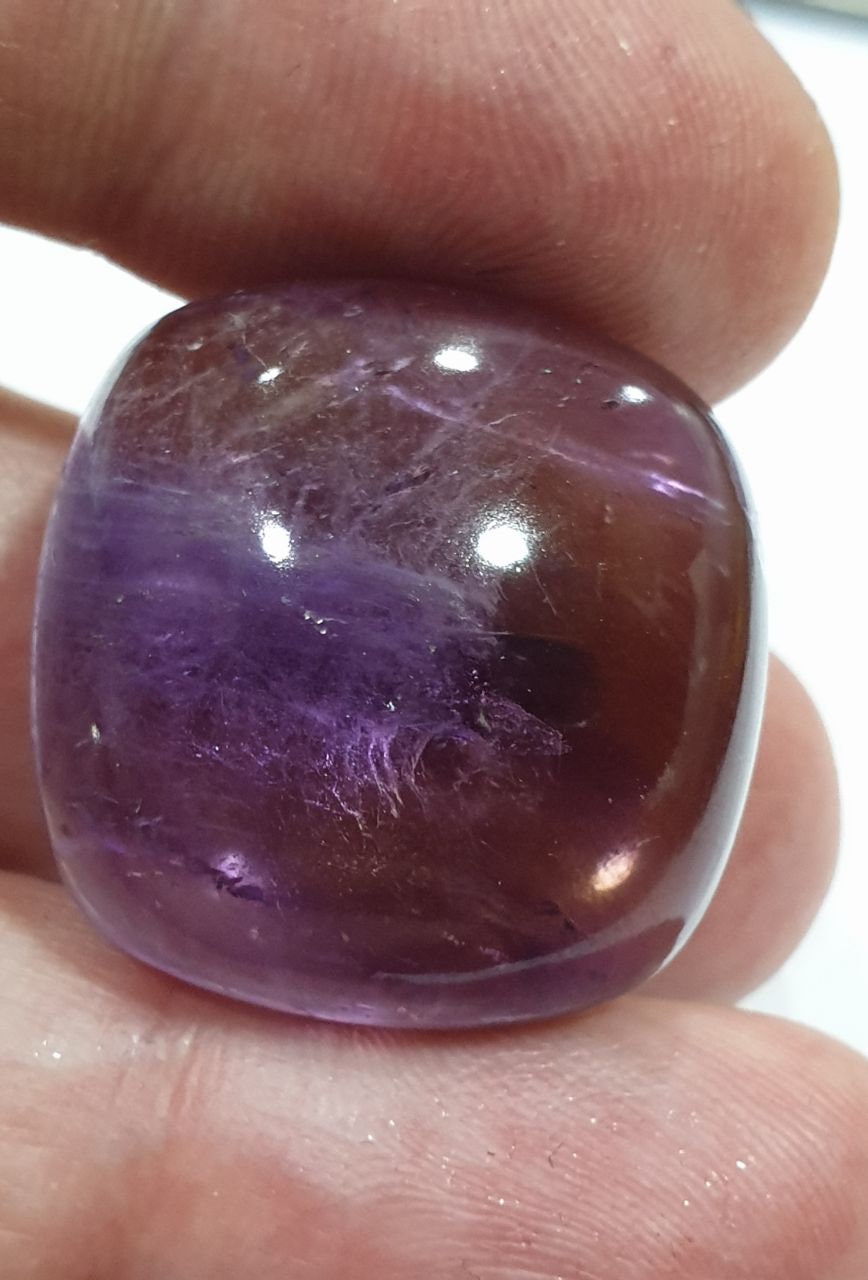 One Of A Kind  Big 49.9 cts  Ametrine Cushion Cabochon 24.3x24mmmm  -Gemstone -Loose Stones Wholesale Price