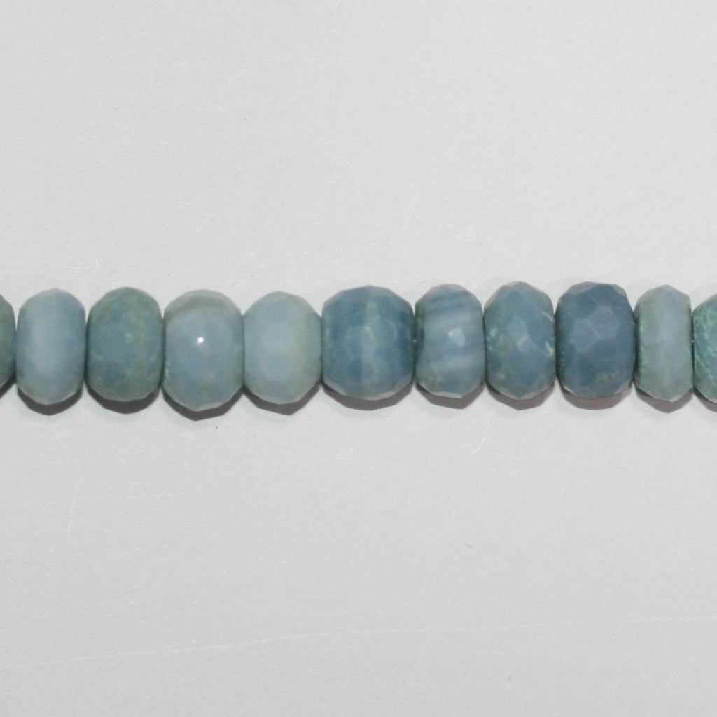 13" St Blue Opal Faceted Rondelle Beads 8x4mm.Approx.-Strand 33cm.