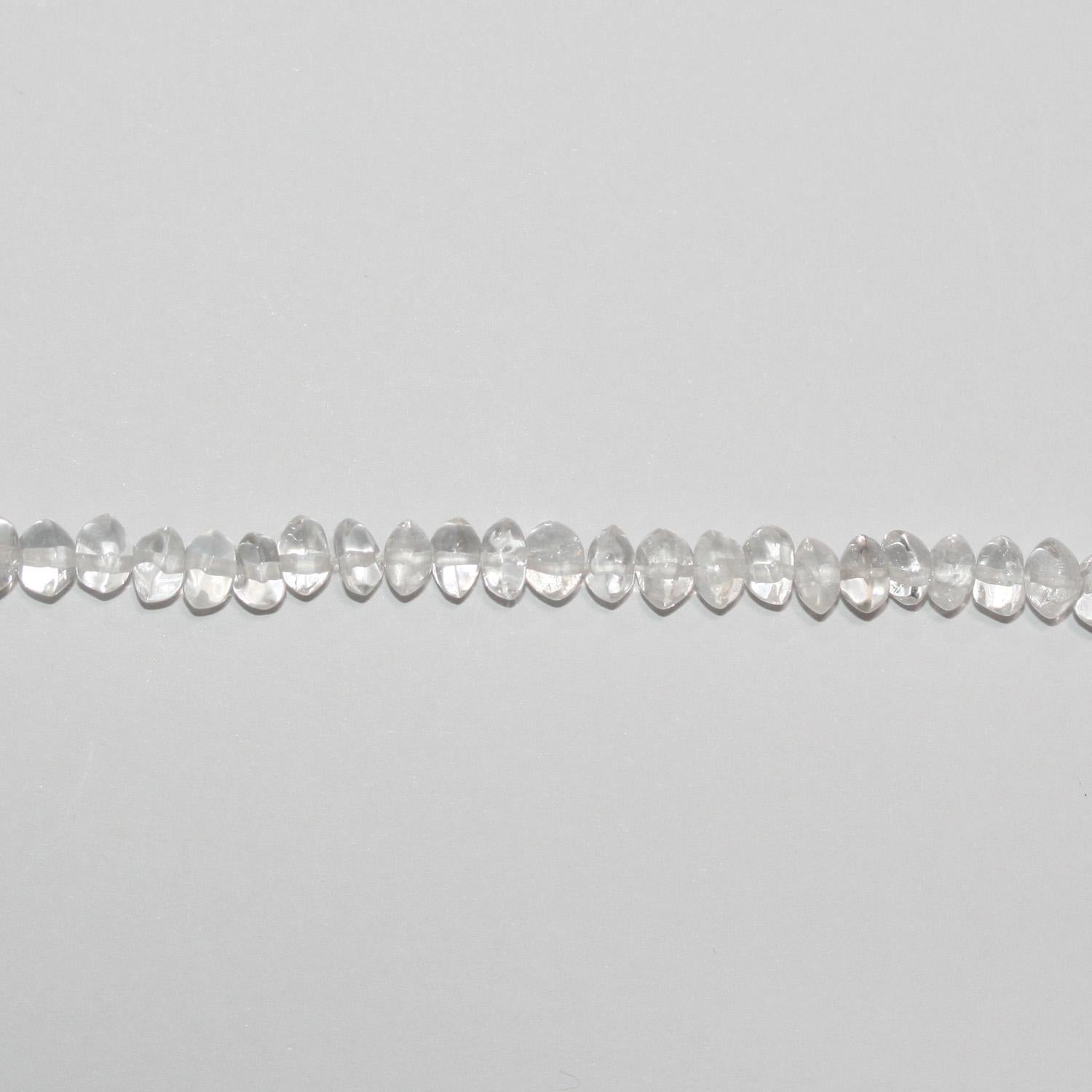 Perles rondelles lisses en cristal de roche St 14" (6 x 4 mm) - Longueur approximative : 38 cm