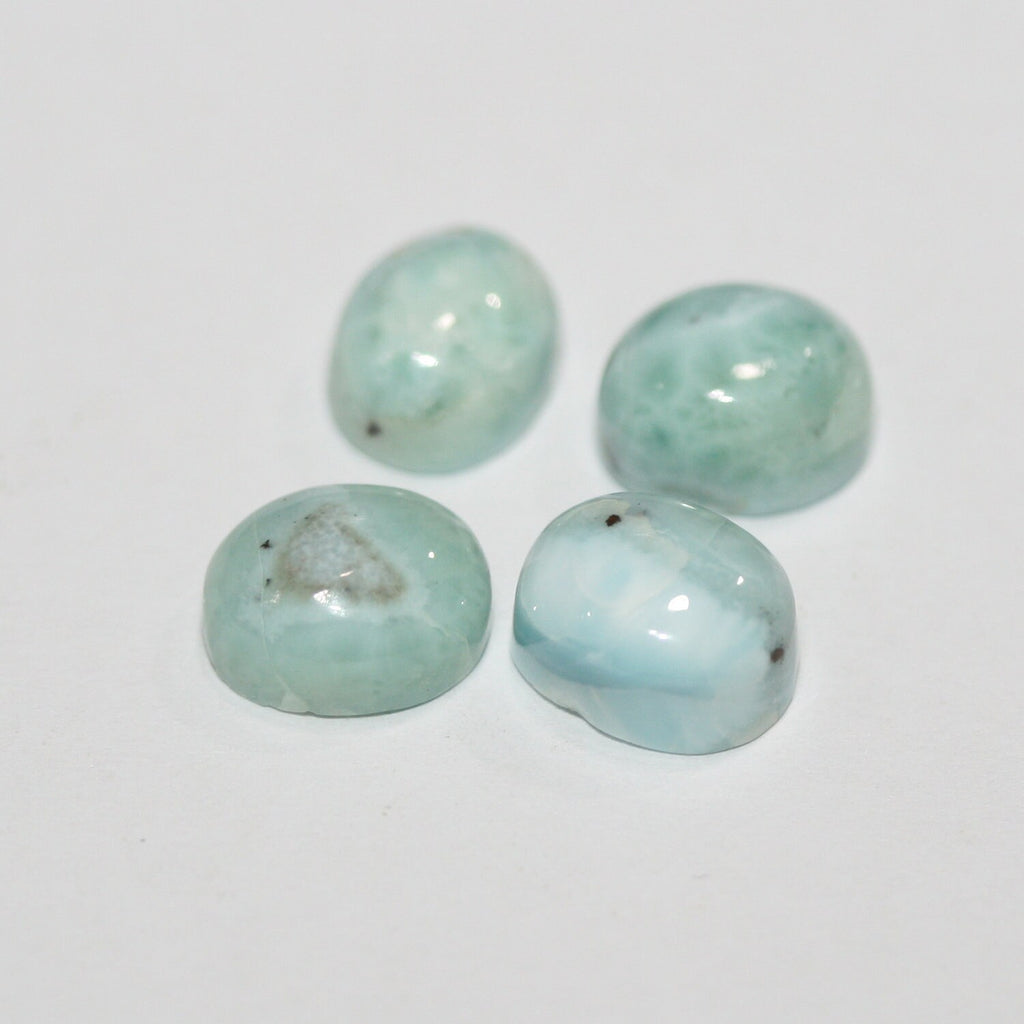 Lote de 4 cabujones ovalados de Larimar de 10 x 8 mm. (4 uds.).