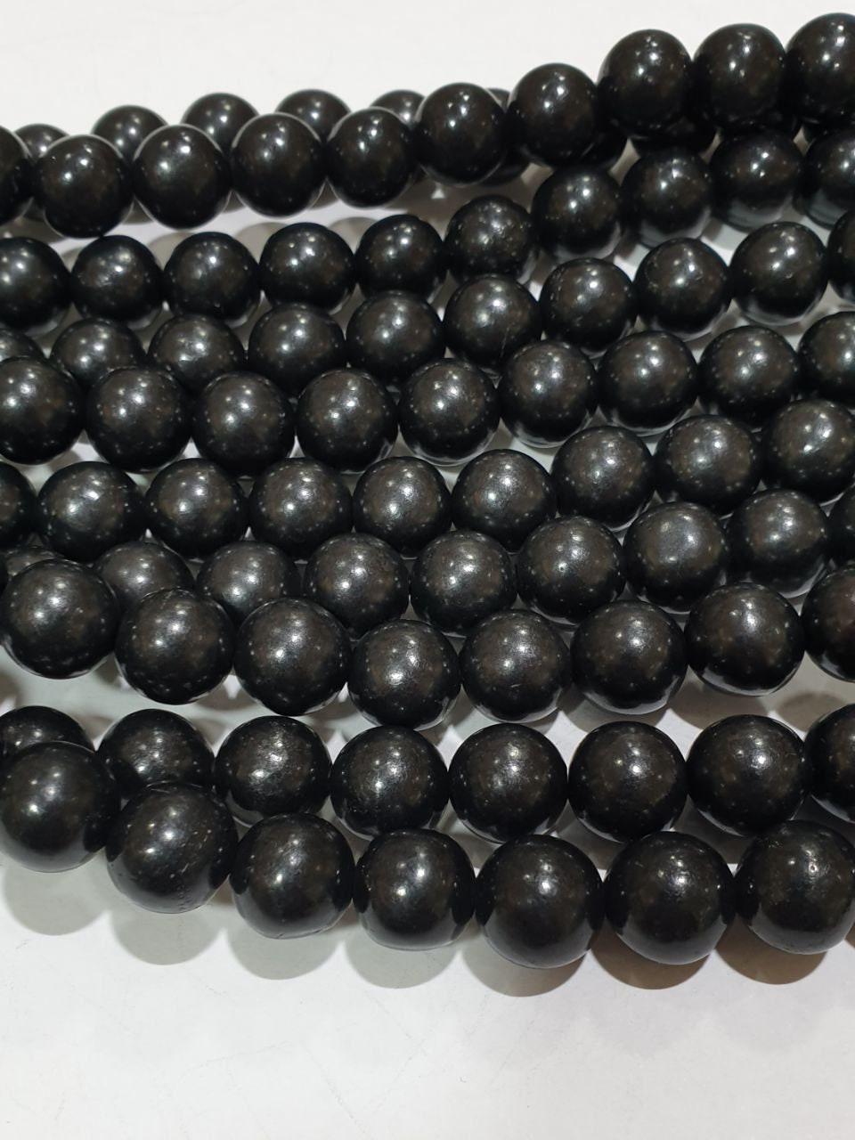 1 Strand 37cm  Shungite Beads 6mm -EMF Protection-Healing Properties -Mined In Karelia-Real Shungite-