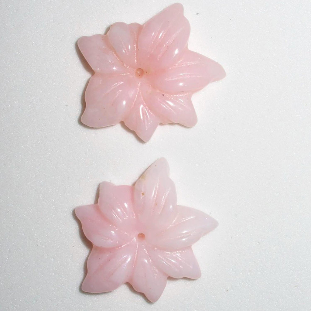 Lote de 2 colgantes de flor de ópalo rosa de 22 mm aprox. (2 unidades)