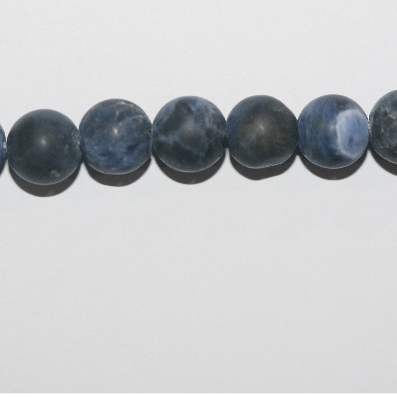 Perles rondes en sodalite St, finition lisse mate, 14 pouces, 8 mm, brin de 38 cm.