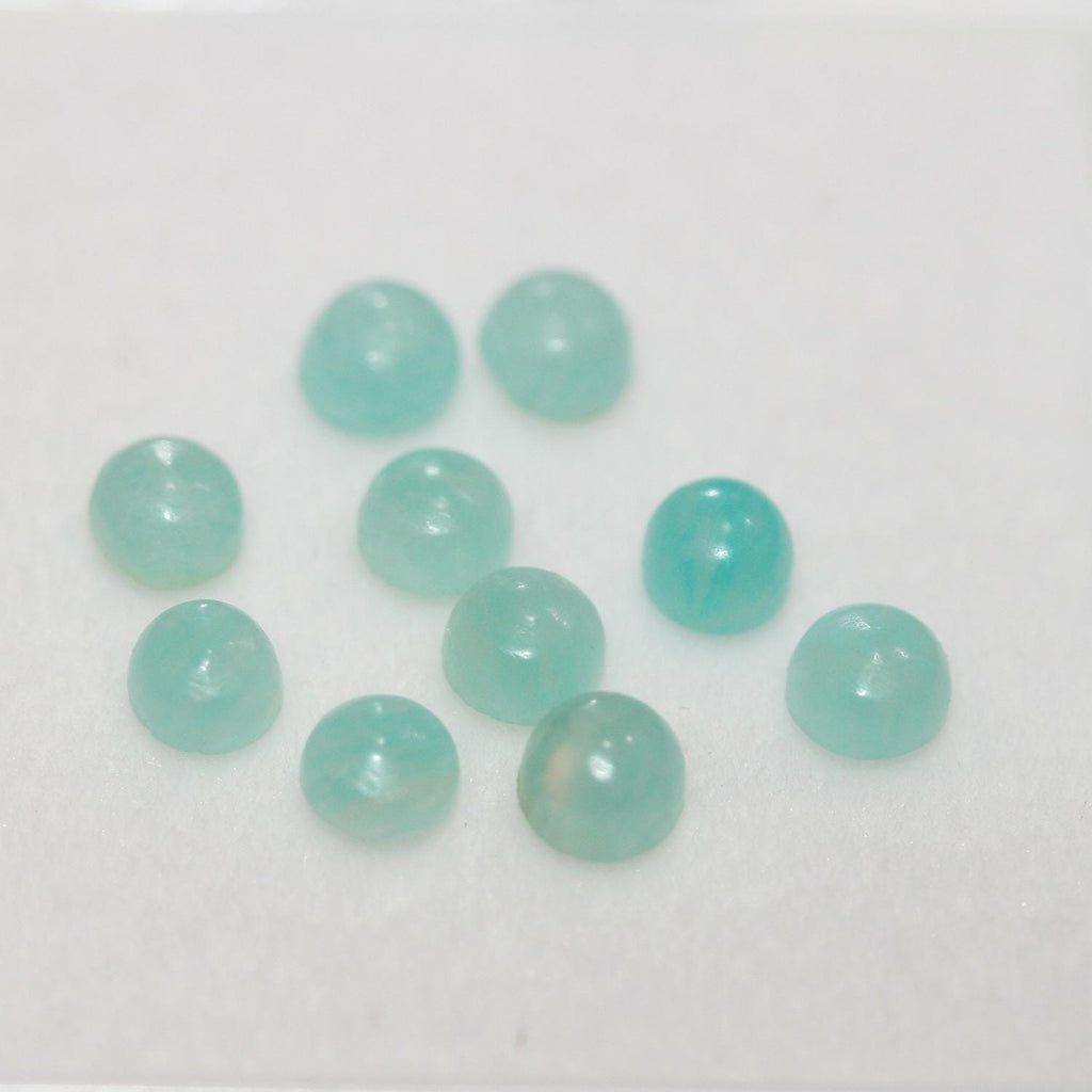 10Pcs Lot Amazonite Round Cabochon 4 mm. (10 pcs)