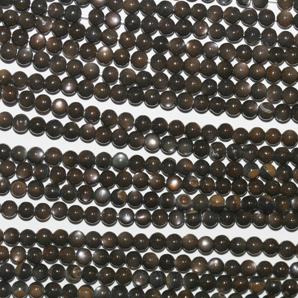 16" St MOP Cuentas Redondas Lisas 3mm.-Hilo 40cm.